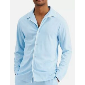 Club Room CLUBROOM Intimates Light Blue Notched Collar Sleep Shirt LARGE